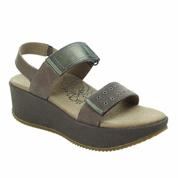 NEW Aetrex Women Tiffany Stone Slide Slingback Platform Wedge Dress Sandal